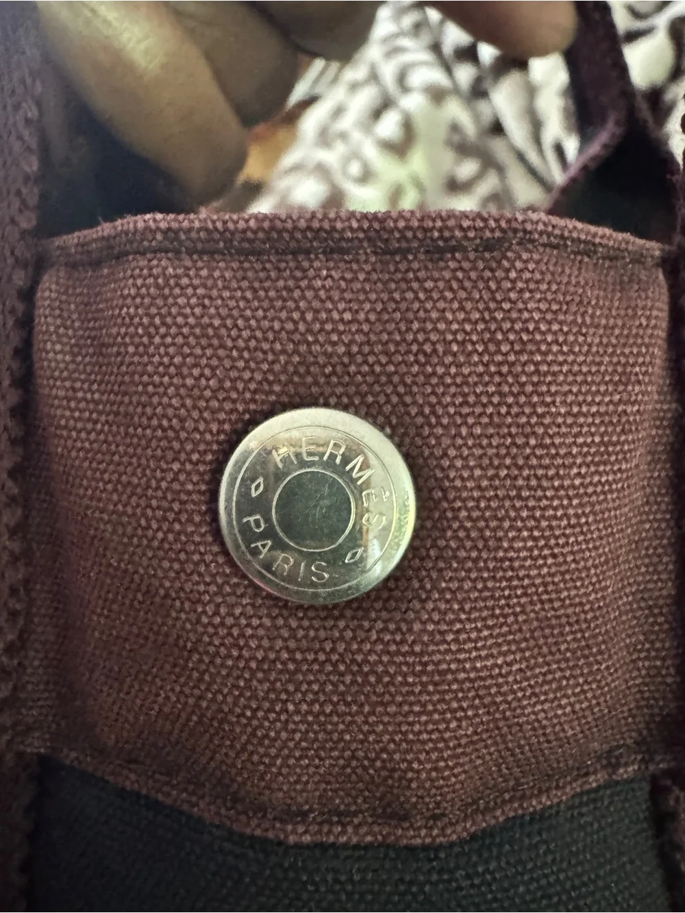 Hermes Black and Deep Brown Canvas Tote Briefcase